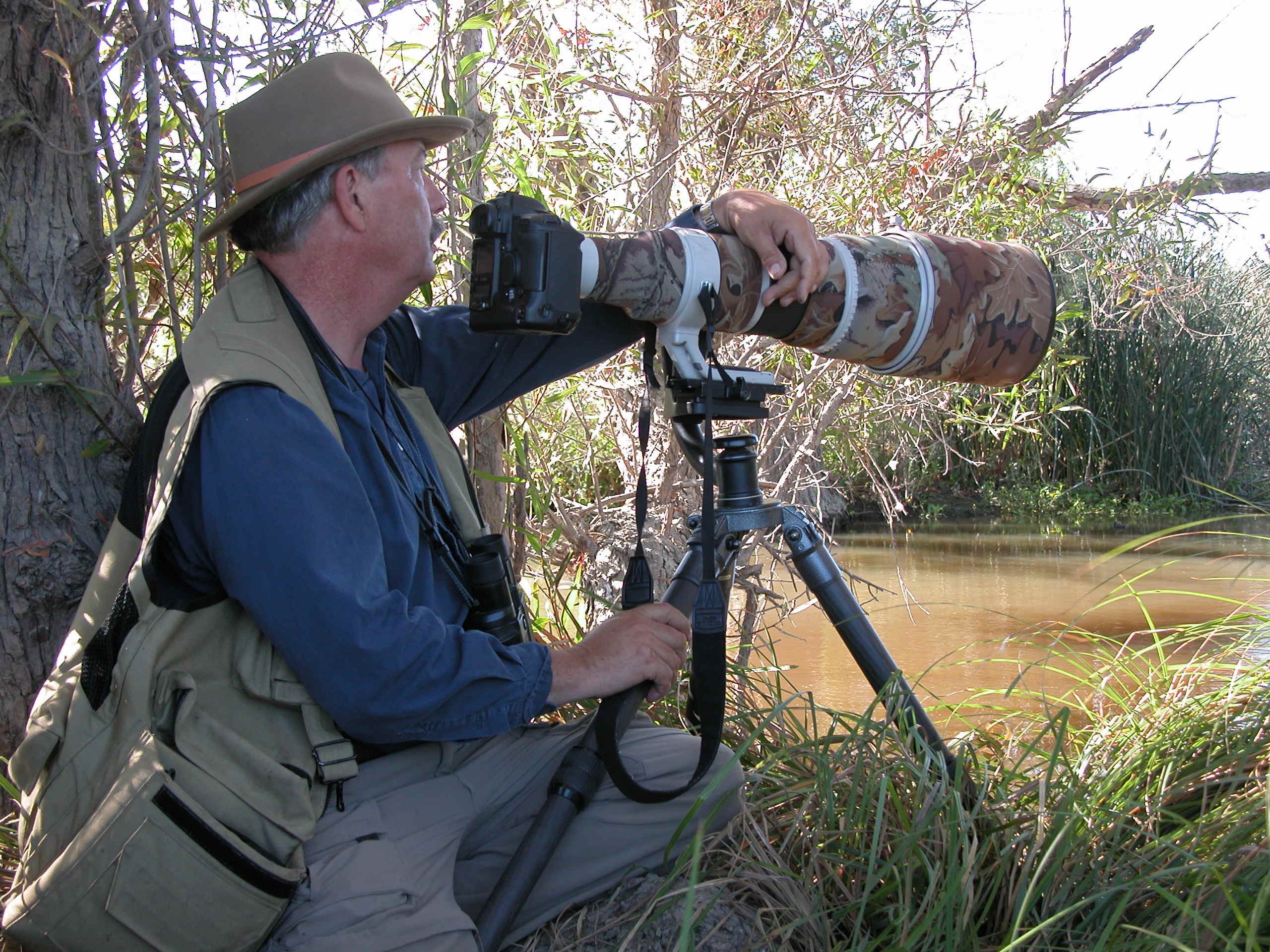 Jim Dunn at blind. Photo credit: Ann Brice